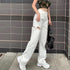 Cargo Large Pocket Hollow Cut Straight Pants